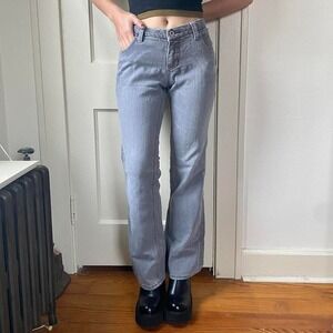 Vintage 90s y2k low rise wide leg boot cut flare grey denim jeans Size M
